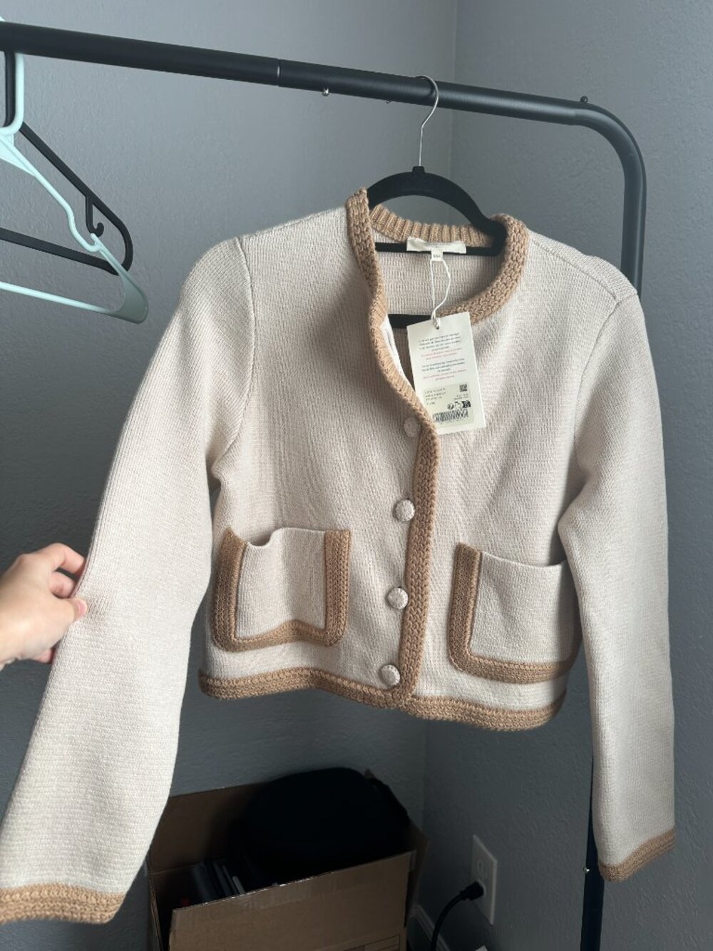NWT Sezane Auguste Jacket Vanilla Biscuit Size XXS - Picture 5 of 9